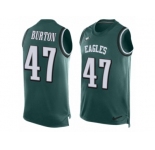 Men's Nike Philadelphia Eagles #47 Trey Burton Limited Midnight Green Player Name & Number Tank Top NFL Jersey