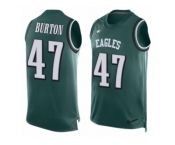 Men's Nike Philadelphia Eagles #47 Trey Burton Limited Midnight Green Player Name & Number Tank Top NFL Jersey