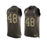 Men's Nike Philadelphia Eagles #48 Wes Hopkins Limited Green Salute to Service Tank Top NFL Jersey