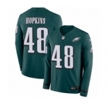 Men's Nike Philadelphia Eagles #48 Wes Hopkins Limited Green Therma Long Sleeve NFL Jersey