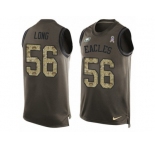 Men's Nike Philadelphia Eagles #56 Chris Long Limited Green Salute to Service Tank Top NFL Jersey