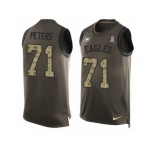 Men's Nike Philadelphia Eagles #71 Jason Peters Limited Green Salute to Service Tank Top NFL Jersey