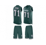 Men's Nike Philadelphia Eagles #71 Jason Peters Limited Midnight Green Tank Top Suit NFL Jersey