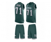 Men's Nike Philadelphia Eagles #71 Jason Peters Limited Midnight Green Tank Top Suit NFL Jersey