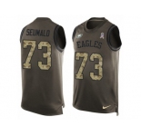 Men's Nike Philadelphia Eagles #73 Isaac Seumalo Limited Green Salute to Service Tank Top NFL Jersey