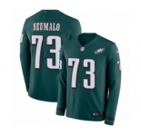 Men's Nike Philadelphia Eagles #73 Isaac Seumalo Limited Green Therma Long Sleeve NFL Jersey