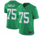 Men's Nike Philadelphia Eagles #75 Josh Sweat Limited Green Rush Vapor Untouchable NFL Jersey