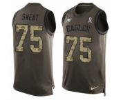 Men's Nike Philadelphia Eagles #75 Josh Sweat Limited Green Salute to Service Tank Top NFL Jersey
