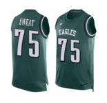 Men's Nike Philadelphia Eagles #75 Josh Sweat Limited Midnight Green Player Name & Number Tank Top NFL Jersey