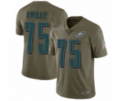 Men's Nike Philadelphia Eagles #75 Josh Sweat Limited Olive 2017 Salute to Service NFL Jersey