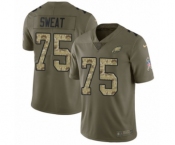 Men's Nike Philadelphia Eagles #75 Josh Sweat Limited Olive Camo 2017 Salute to Service NFL Jersey