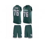 Men's Nike Philadelphia Eagles #76 Allen Barbre Limited Midnight Green Tank Top Suit NFL Jersey