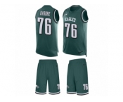 Men's Nike Philadelphia Eagles #76 Allen Barbre Limited Midnight Green Tank Top Suit NFL Jersey