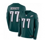 Men's Nike Philadelphia Eagles #77 Michael Bennett Limited Green Therma Long Sleeve NFL Jersey