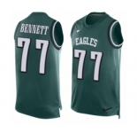 Men's Nike Philadelphia Eagles #77 Michael Bennett Limited Midnight Green Player Name & Number Tank Top NFL Jersey