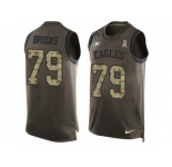 Men's Nike Philadelphia Eagles #79 Brandon Brooks Limited Green Salute to Service Tank Top NFL Jersey