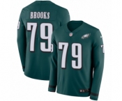 Men's Nike Philadelphia Eagles #79 Brandon Brooks Limited Green Therma Long Sleeve NFL Jersey