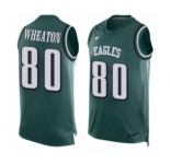 Men's Nike Philadelphia Eagles #80 Markus Wheaton Limited Midnight Green Player Name & Number Tank Top NFL Jersey