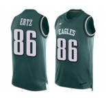 Men's Nike Philadelphia Eagles #86 Zach Ertz Limited Midnight Green Player Name & Number Tank Top NFL Jersey