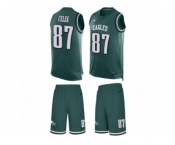 Men's Nike Philadelphia Eagles #87 Brent Celek Limited Midnight Green Tank Top Suit NFL Jersey
