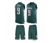 Men's Nike Philadelphia Eagles #9 Nick Foles Limited Midnight Green Tank Top Suit NFL Jersey