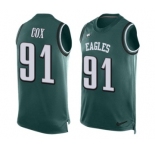 Men's Nike Philadelphia Eagles #91 Fletcher Cox Limited Midnight Green Player Name & Number Tank Top NFL Jersey