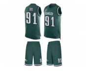 Men's Nike Philadelphia Eagles #91 Fletcher Cox Limited Midnight Green Tank Top Suit NFL Jersey