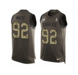 Men's Nike Philadelphia Eagles #92 Reggie White Limited Green Salute to Service Tank Top NFL Jersey