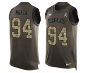 Men's Nike Philadelphia Eagles #94 Haloti Ngata Limited Green Salute to Service Tank Top NFL Jersey