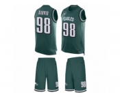 Men's Nike Philadelphia Eagles #98 Connor Barwin Limited Midnight Green Tank Top Suit NFL Jersey