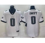 Men's Philadelphia Eagles #0 D'Andre Swift White Vapor Limited Football Stitched Jersey