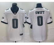 Men's Philadelphia Eagles #0 D'Andre Swift White Vapor Limited Football Stitched Jersey