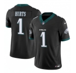 Men's Philadelphia Eagles #1 Jalen Hurts Black 2024 New F.U.S.E. Vapor Untouchable Limited Football Stitched Jersey