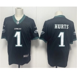 Men's Philadelphia Eagles #1 Jalen Hurts Black 2024 New Vapor Untouchable Limited Football Stitched Jersey