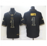 Men's Philadelphia Eagles #1 Jalen Hurts Black Gold Nike 2020 Salute To Service Limited Jersey
