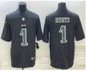 Men's Philadelphia Eagles #1 Jalen Hurts Black Vapor Untouchable Stitched Fashion Limited Jersey