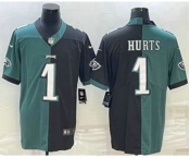 Men's Philadelphia Eagles #1 Jalen Hurts Green Black Two Tone Vapor Untouchable Stitched Limited Jersey