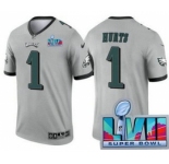Men's Philadelphia Eagles #1 Jalen Hurts Limited Gray Inverted Super Bowl LVII Vapor Jersey