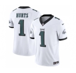 Men's Philadelphia Eagles #1 Jalen Hurts White 2023 F.U.S.E. Vapor Untouchable Limited Stitched Football Jersey