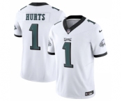 Men's Philadelphia Eagles #1 Jalen Hurts White 2023 F.U.S.E. Vapor Untouchable Limited Stitched Football Jersey