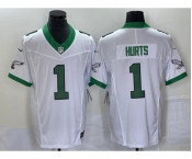 Men's Philadelphia Eagles #1 Jalen Hurts White 2023 FUSE Vapor Untouchable Stitched Jersey