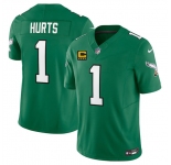 Men's Philadelphia Eagles #1 Jalen Jurts Kelly Green 2025 F.U.S.E. With 4-Star C Patch Vapor Untouchable Limited Football Stitched Jersey