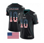 Men's Philadelphia Eagles #10 DeSean Jackson Limited Black Rush USA Flag Football Jersey
