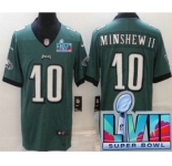 Men's Philadelphia Eagles #10 Gardner Minshew II Limited Green Super Bowl LVII Vapor Jersey