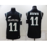 Men's Philadelphia Eagles #11 A. J. Brown Black Alternate Men's Stitched NFL Limited Rush Tank Top Jersey