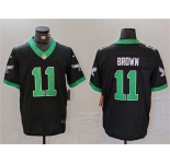 Men's Philadelphia Eagles #11 A. J. Brown Black F.U.S.E. Vapor Untouchable Football Stitched Jersey