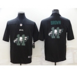 Men's Philadelphia Eagles #11 A. J. Brown Black Shadow Logo Limited Stitched Jersey