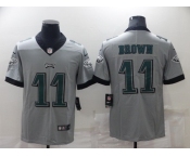 Men's Philadelphia Eagles #11 A. J. Brown Gray Vapor Untouchable Limited Stitched Jersey