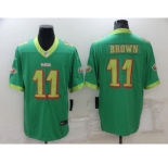 Men's Philadelphia Eagles #11 A. J. Brown Green City Edition Limited Stitched Jersey