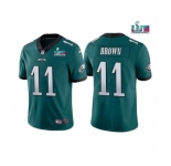 Men's Philadelphia Eagles #11 A. J. Brown Green Super Bowl LVII Patch Vapor Untouchable Limited Stitched Jersey